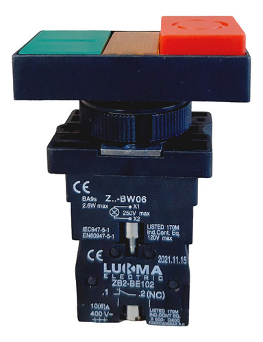 Botao Duplo Verde Vermelho Iluminado 220v Led 1na 1nf On Off