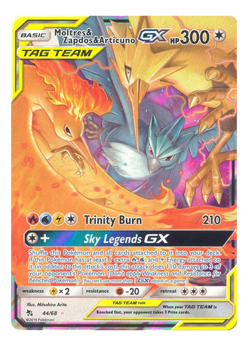 Moltres Zapdos Articuno Tag Team Gx - 44/68 - Ultra Raro - F