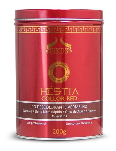 Pó Descolorante Oikos Vermelho Héstia Red 200g Profissional