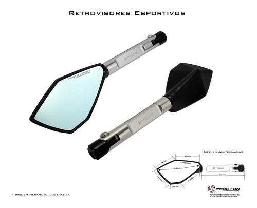 Retrovisor Esportivo Procton Racing Xj6 F Xj6 N 2010 A 2019