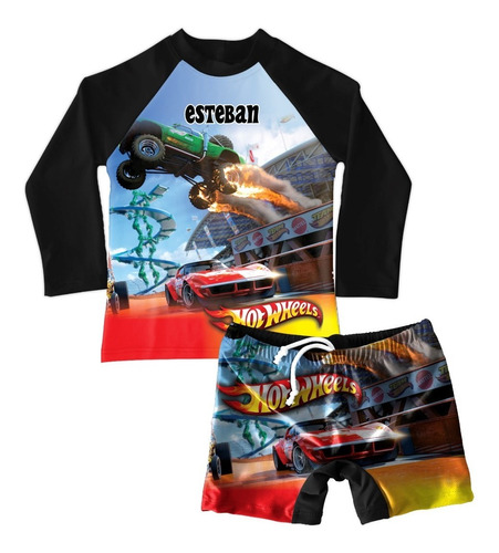 Conjunto De Traje De Baño Niño Hot Wheels Carros