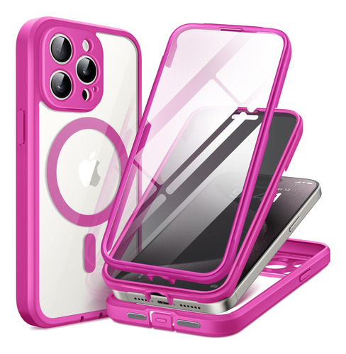 Funda Para iPhone 15 Pro Max 6.7 Con Magsafe Rosa Oscura