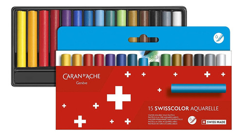 Pastel Oleoso Aquarelle Caran D Ache Swisscolor 15 Cores