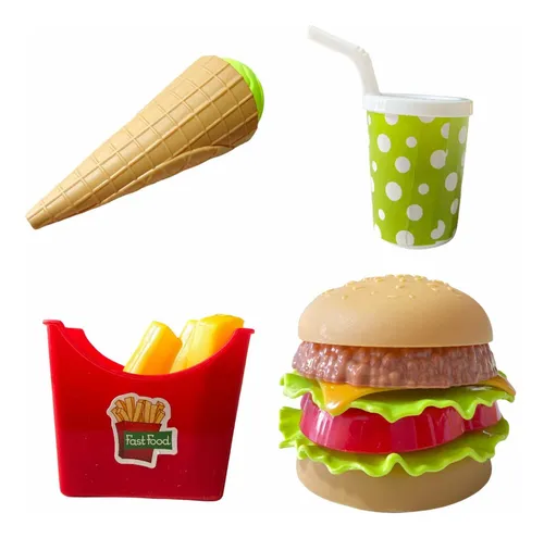Armable Set Comida Rápida Hamburguesa Juego Didáctico Cocina