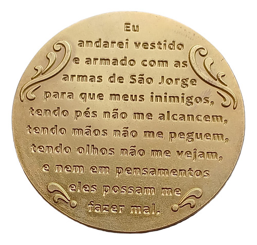 Medalha São Jorge Prata Dourada Casa Da Moeda Dourado
