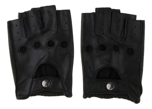 * Retro Pu Cuero Hombres Sin Dedos Conducir Ciclismo Guantes