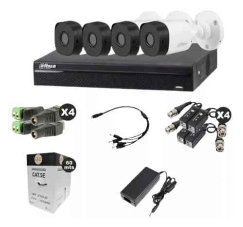 Kit Profesional Dahua 4 Camaras Fhd 1080p Lite Hdd 1tb