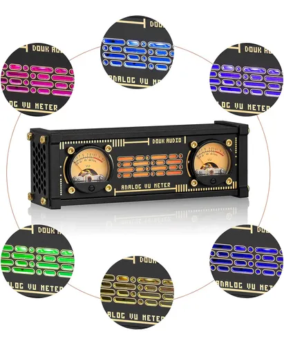 Vúmetro Analógico Doble Retro Indicador De Nivel De S...