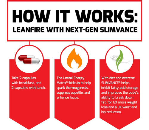 Force Factor, Leanfire Slimvance 60 Cápsulas Sabor Sin Sabor