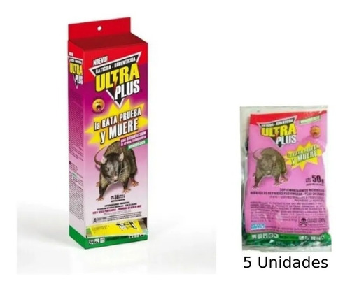 Raticida Semilla Veneno Ultra Plus 50gr X5u (sobrecitos)