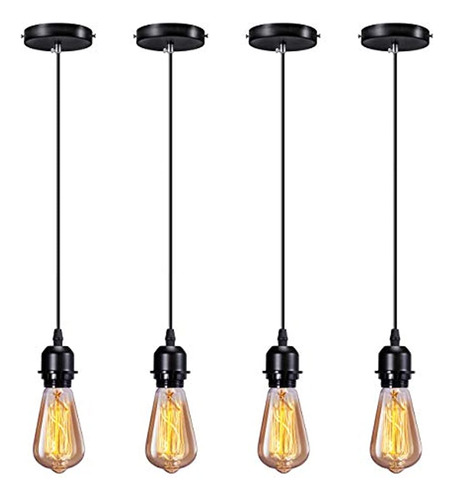 Elibbren Industrial Mini Pendant Light Kit E26 E27 Base Edis