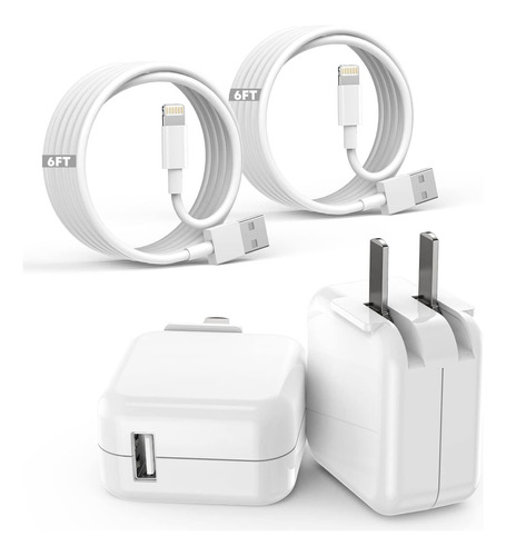 iPad Para iPhone Charger Fast Charging 2 Set 6ft Lightning T