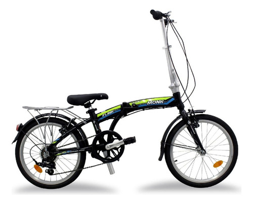 Bicicleta Flink Plegable/alum Rodada-20 7 Velocidades Color Negro/Verde