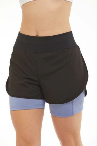 Short Aptitud Ciclista Negro Lavanda Mujer