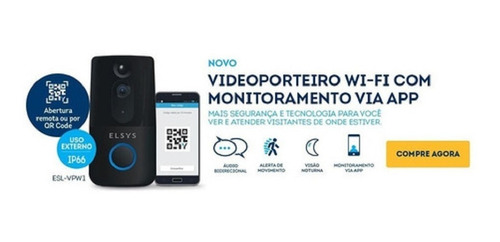 Imagem 3 de 4 de Video Porteiro Wi-fi Elsys Externo Com Qr Code Vpw1