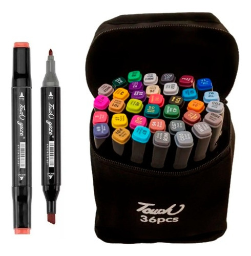 Canetinhas Touch 36 Pçs Escolar Com Estojo