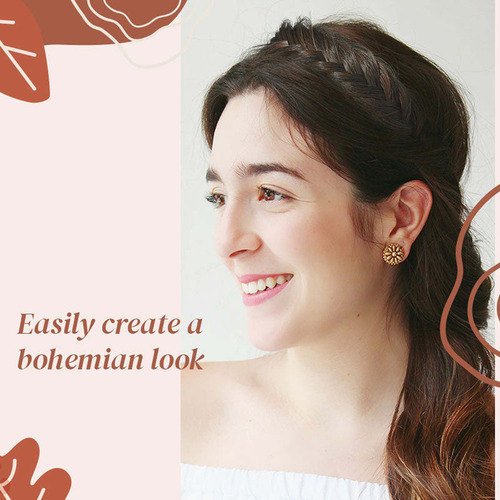 - Peluca De Espina De Pez, Diadema Para Mujer, Con Trenza.