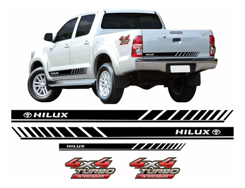 Kit Adhesivos  Calcos Laterales Toyota Hilux 4x4 Imp43