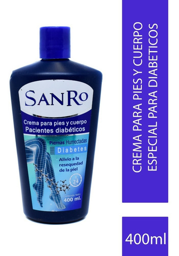 Crema Humectante Pies Y Cuerpo pacientes con Diabetes SanRo 400ml