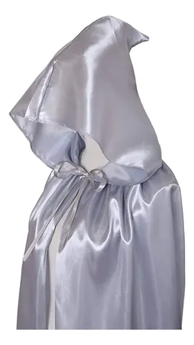 Disfraces De Capa Con Capucha De Halloween Plateada Talla M