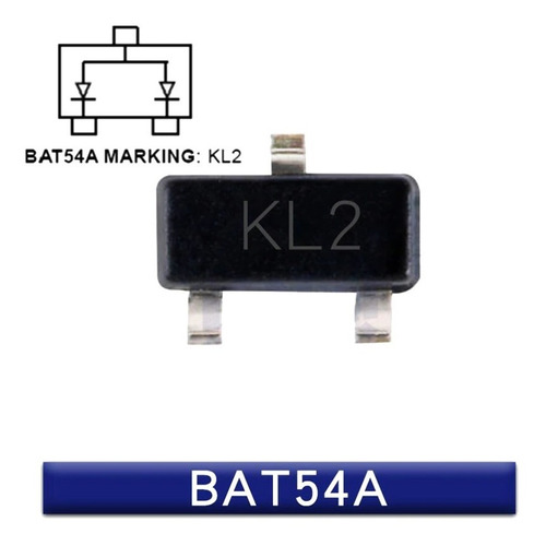 5 Unidades Diodo Schottky Bat54a Kl2 30v 200ma Sot23 5ns 