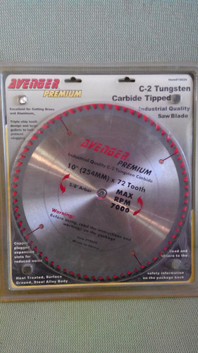 Disco Para Aluminio 10  X 72 Dientes De Tuxteno.