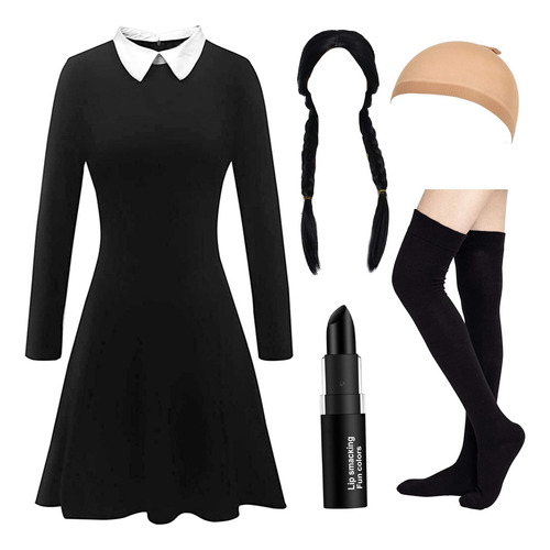 Hmprt Disfraces De Halloween Para Mujer, Vestido Negro