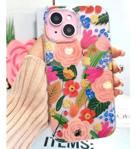 Funda Para Iphone 14 Diseño Flor De Camelia Multicolor Floreado