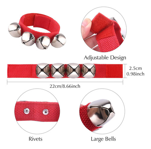 26 Pulseras De Muñequera De Navidad, Campanas De Cascabel, C