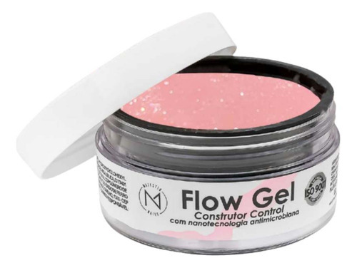 Flow Gel Para Unhas De Fibra Linha Construtor Control - 14g Cor Rosa cintilante