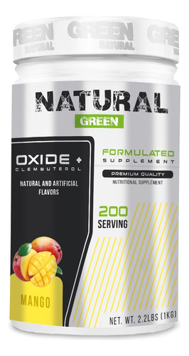 Óxido Nítrico + Clembu 1kg Pre Entreno Natural Green Mango