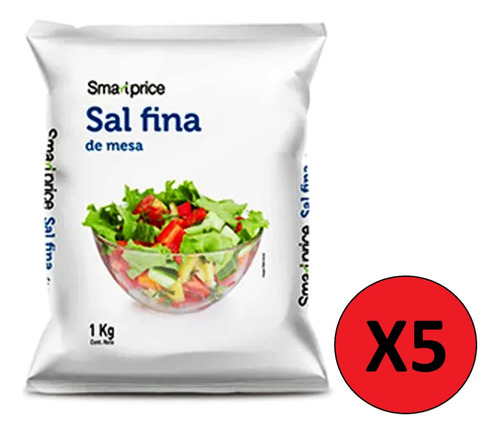Sal Fina Smart Price 1k Pack 5, Buena Para Cocinar