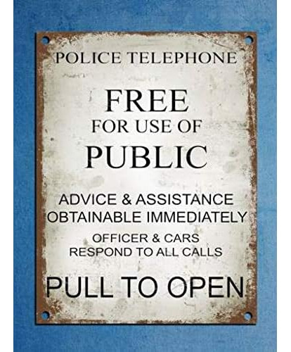 Police Phone Box Tardis Dr Who Vintage Retro Tin Metal ...