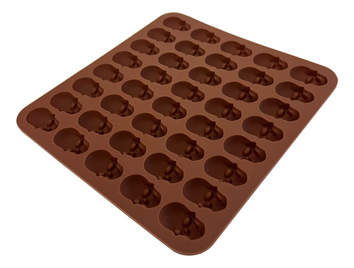 Molde De Silicon 3d Diseño Calaveras Halloween Reposteria Marrón