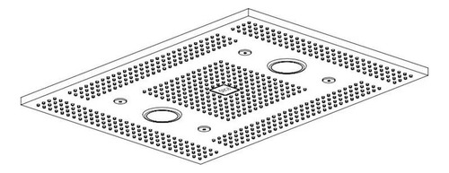 Chuveiro De Teto Iluminação Em Led Spa Gold Matte Acabamento Fosco