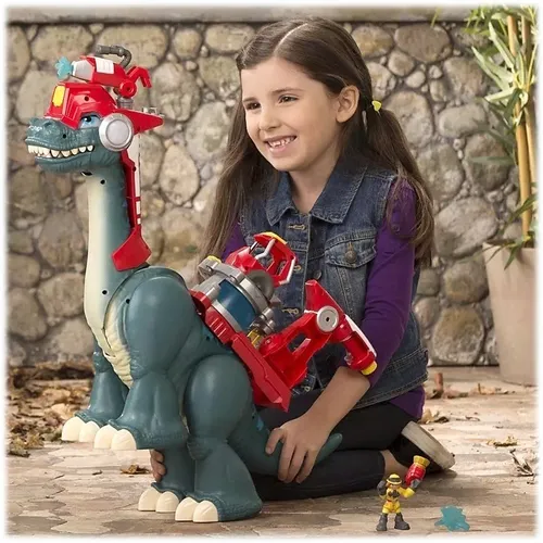 Dinosaurio Bombero Y Nena De Los Dibujos Animados Original