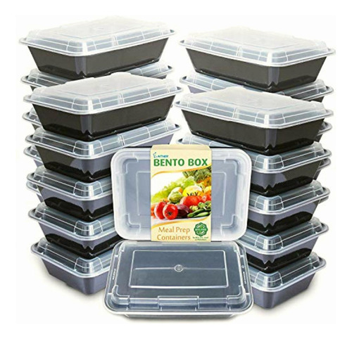 Enther Meal Prep Containers Single Lids, Food Storage Bento