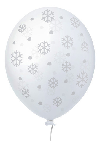 Balão Bexiga Flocos De Neve 11 Polegadas - 25 Unidades