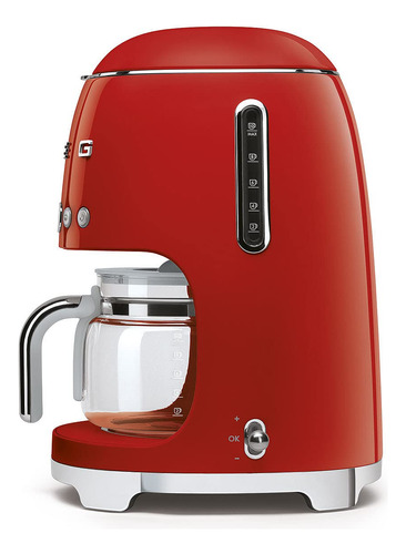 Máquina De Café Smeg Dcf02rduk Roja Con Pantalla Digital Y F
