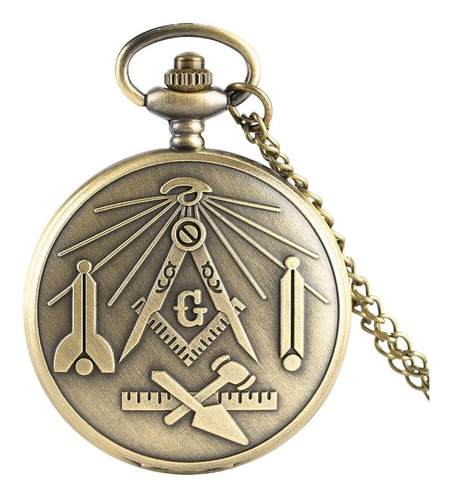 Relógio De Bolso Maçonaria Maçom Freemason Fraternal Bronze