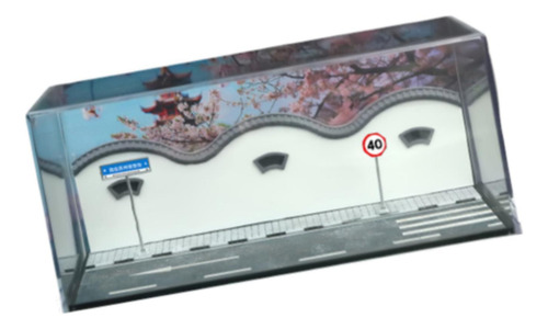 De Escena De Coche Modelo 1/64, Escena De Calle Con Jardín