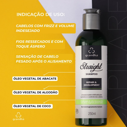 Straight Shampoo 250ml Limpeza Delicada E Controle De Volume