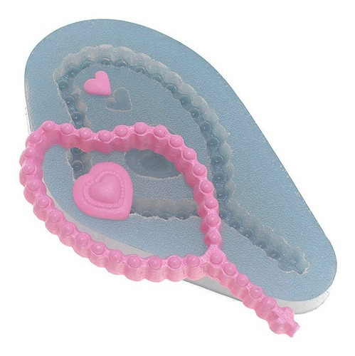 Molde De Silicone 353 - Terço Com Mini Corações - Batizado