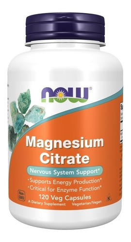 Now Foods | Magnesium Citrate | 400mg | 120 Veg Capsules