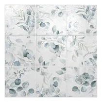 Comprar Revestimiento Azulejo Ceramico 15x15 Flora Azul Brillante