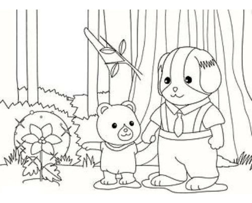 Sylvanian Family Libro Para Colorear Y Stickers Diseños