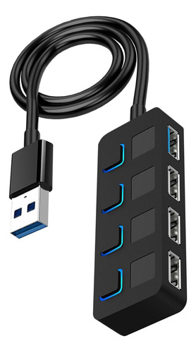 Hub Usb 3.0 Delgado De 4 Puertos Compatible Con Macbook