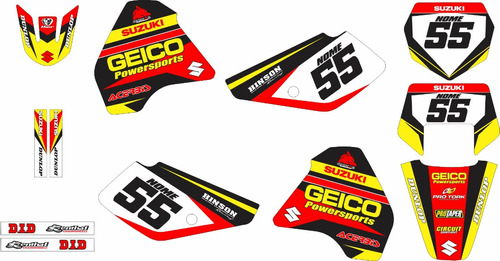 Kit Adesivos Moto Cross Trilha Suzuki Dr350 Dr 350 Gráfico