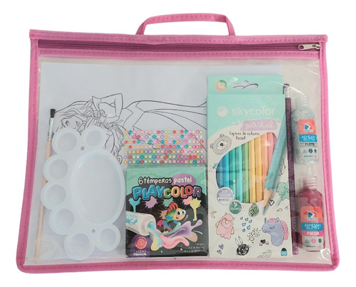 Kit Arte Set Infantil + Dibujos Para Colorear Princesas