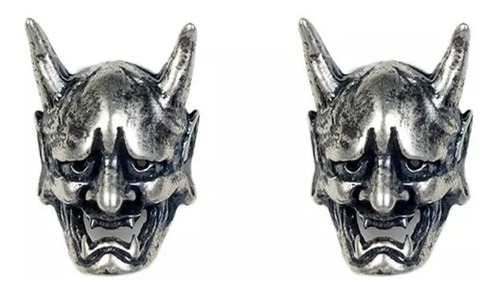 Aretes De Demonio Máscara Japonesa Prajna. Plata 0.925